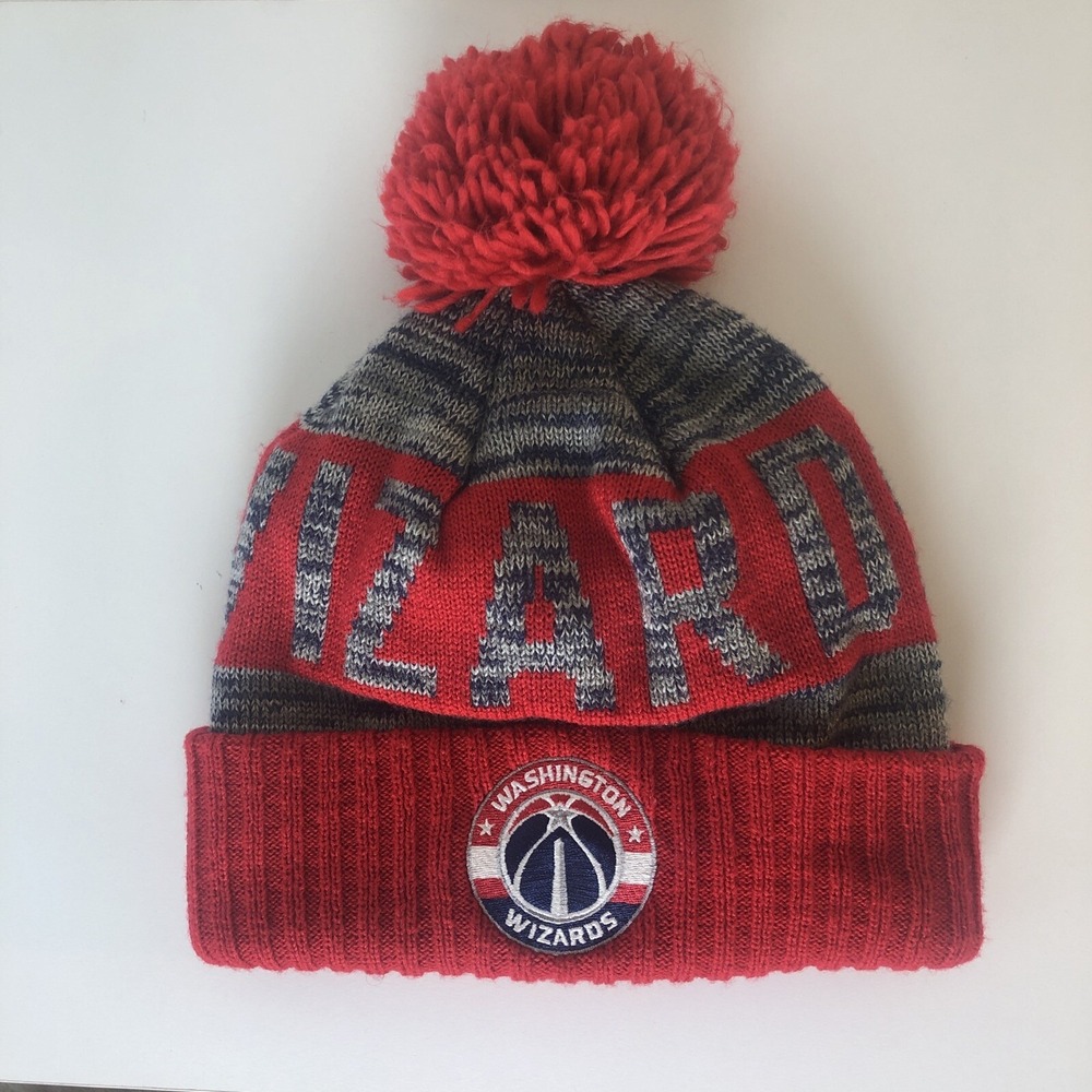Washington Wizards Mitchell & Ness Red Knit Hat Beanie With Pom
